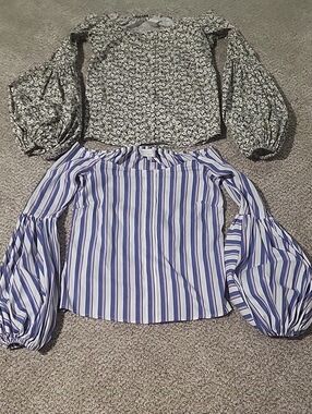 2 Caroline Constas Off The Shoulder Balloon Sleeve Blouses